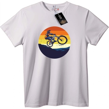 NOONEBRAND Тениска Планинско Колело Залез - 2XL, White