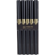 Tokyo Design Studio Čínske paličky set 5 párov z polymeru čierne okrúhle