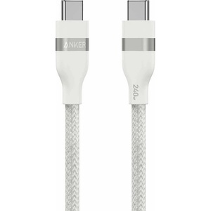 Anker Кабел за бързо зареждане за устройства с USB-C порт - Anker USB-C to USB-C Cable 240W (90 см) (бял) (A82E2H21)