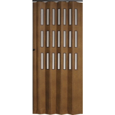 Petromila shrnovací koženkové dveře 90 cm TMAVÁ TŘEŠEŇ, plné 181-190 cm