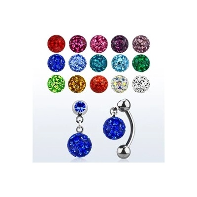 Piercingate piercing do pupíku s visací kuličkou PBV00557 čirá