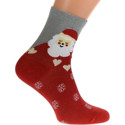 Trblietavé ponožky SANTA Červeno-sivé