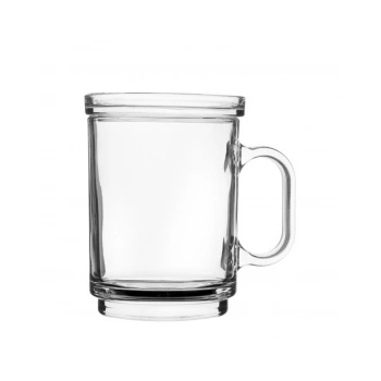 Image 1 of Horecano - Стъклена чаша за топли напитки с капаче 390мл ф8, 8xh12см (HC-11322) (0111322)