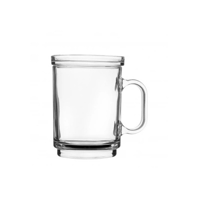 Horecano - Стъклена чаша за топли напитки с капаче 390мл ф8, 8xh12см (HC-11322) (0111322)