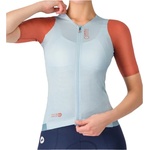 Castelli Дамска фланелка с къс ръкав за колоездене Castelli Women's Corretto Jersey Cycling jersey - Winter Sky / Hot Sauce (156-2744-0414)