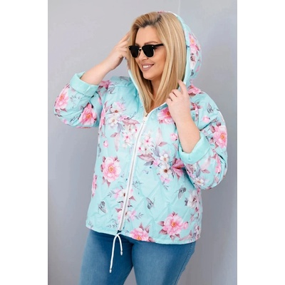 Kesi Plus Size bílá tyrkysová