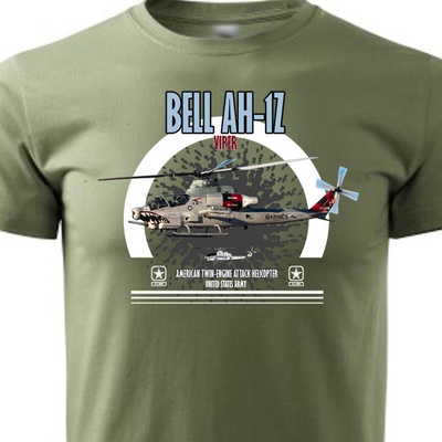 Tričko Striker Vrtuľník Bell AH-1Z Viper olivové