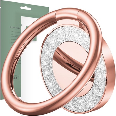 Pouzdro Tech-Protect Magnetic Phone Ring Náprstek / Prsten na mobilní telefon Třpytivé růžové