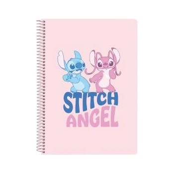 Lilo & Stitch Папка с пръстени Lilo & Stitch Ohana Син Светло розово 15.5 x 22 x 1 cm