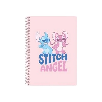 Lilo & Stitch Папка с пръстени Lilo & Stitch Ohana Син Светло розово 15.5 x 22 x 1 cm