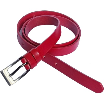 Penny Belts dámský kožený úzký pásek 20-183-93 červený