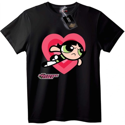 NOONEBRAND Тениска Powerpuff Girls Buttercup Сърце - 2XL, Black
