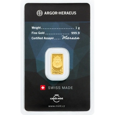 Argor-Heraeus zlatá tehlička Český lev 1 g