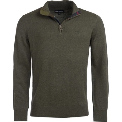 Barbour Cotton Half Zip Sweater olive
