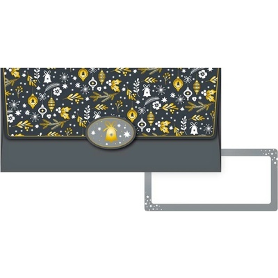Obálka na peníze vánoční 180 x 85 mm, šedá
