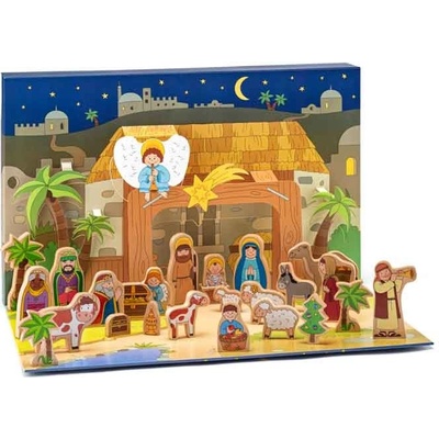 WOODY Kalendář adventní BETLÉM 25 ks