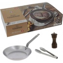 de Buyer Mineral B pánev z uhlíkové oceli s mlýnkem na pepř a kleštěmi 26 cm