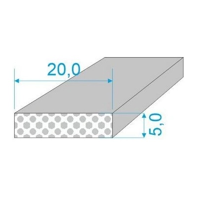 020/005-Q0015-259 PROFIL SILIKONOVÝ EXPANDOVANÝ - Bílý obdelníkový profil 15°shore
