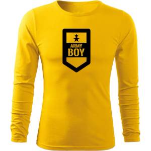DRAGOWA FIT-T Тениска с дълъг ръкав Army Boy, жълта, 160 г/м2 (5609)