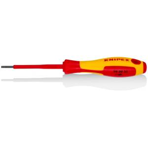KNIPEX Отвертка шлиц 2.5, vde 1000v жълто-червена ръкохватка 177мм, (k982025)