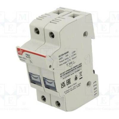 DF ELECTRIC 485003 Zásuvka; 8x32mm; na přípojnici DIN; 25A; 400VAC; Póly: 1+N; 400VDC