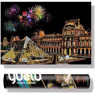 NORIMPEX Škrabací obrázok Louvre 75x52cm