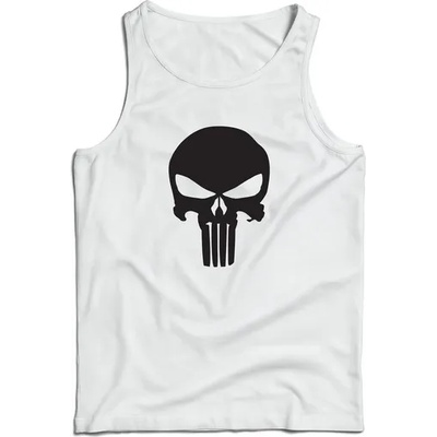 DRAGOWA Мъжки потник Punisher, бял 160 г/м2 (3784)