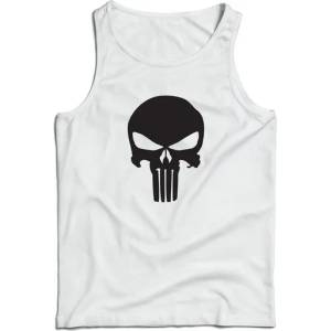 DRAGOWA Мъжки потник Punisher, бял 160 г/м2 (3784)