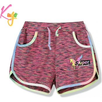 Kugo dívčí šortky UNICORN JEDNOROŽEC žíhané růžové