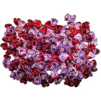 Dekorace srdce, mix barev, 12mm, 14g