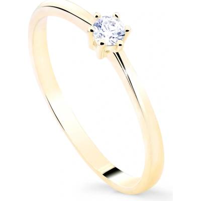 Cutie Jewellery gold prsten se solitérním zirkonem Z8011 ze zlata Žlutá