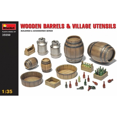 Wooden Barrels & Villlage Utensils MiniArt 35550 1:35