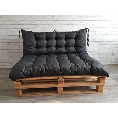 Mybesthome PIETRO SET černá 120 x 80 cm, opěrka 120 x 40 cm