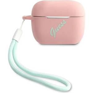 GUESS Луксозен Калъф за Apple Airpods Pro, Guess Silicone Case, Розов (GUACAPLSVSPG)