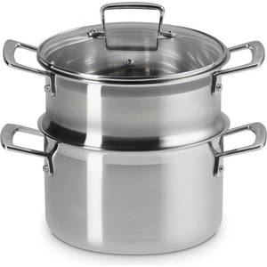Le Creuset Тенджера за готвене на пара CLASSIC 20 см, 4 л, сребърен, неръждаема стомана, Le Creuset (LECR53812200010000)