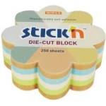 STICK'N Stickn SELF-ADHESIVE NOTEBOOK FLOWER STICKN 67X67 MM MIX 4 COLORS UNBLEACHED + RECYCLING 250 CARDS