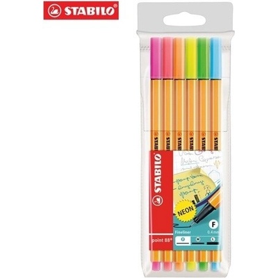 Stabilo Point 88 6 neónových farieb