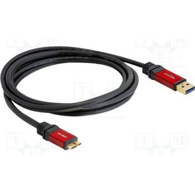 Delock 82762 USB A vidlice USB B micro vidlice zlacený 3m černý