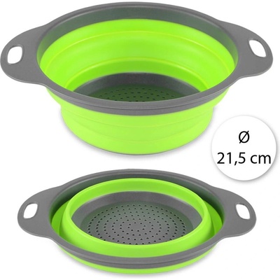 Royal Kitchen TFY JM-706 Skládací silikonový cedník, 21,5 cm, zelená