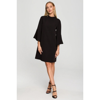 M698 A line dress with angel sleeves čierna