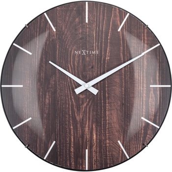 NeXtime Стенен часовник Edge Wood Dome тъмно дърво (3249BR)