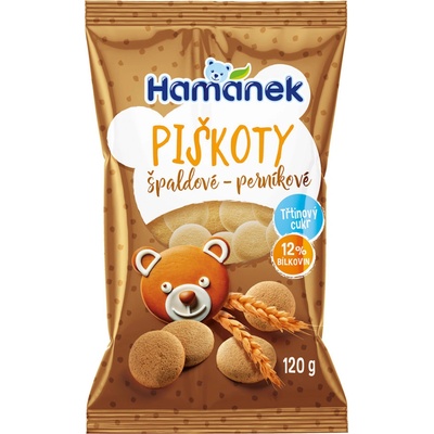 Hamánek Piškoty špaldové perníkové 120 g – Zboží Dáma