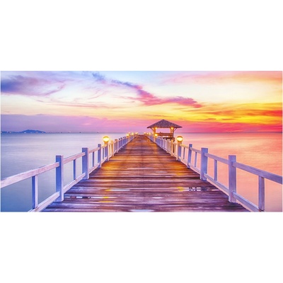 Foto obraz sklo tvrzené Drevené mólo 100x50 cm