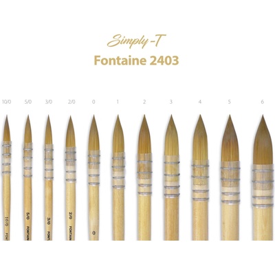 Štetec Simply-T Fontaine 2403 - Quill, krátka rukoväť Veľkosť štetca: 5/0