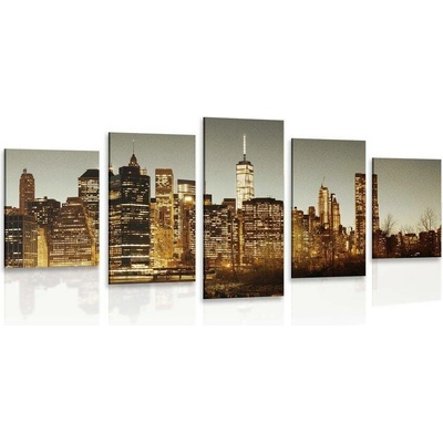 5-dílný obraz centrum New Yorku - 150x75