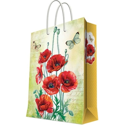 Dárková taška 44*32cm Květiny s Motylem