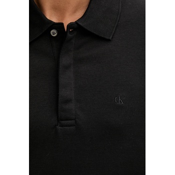 Calvin Klein Памучна тениска с яка Calvin Klein в черно с изчистен дизайн LV04LD203G (LV04LD203G)