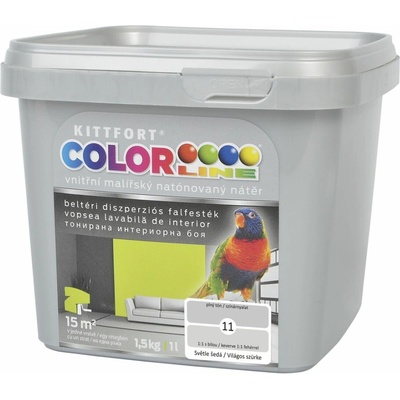 KITTFORT Colorline Barva na stěnu, světlešedá, matná, 1,5 kg