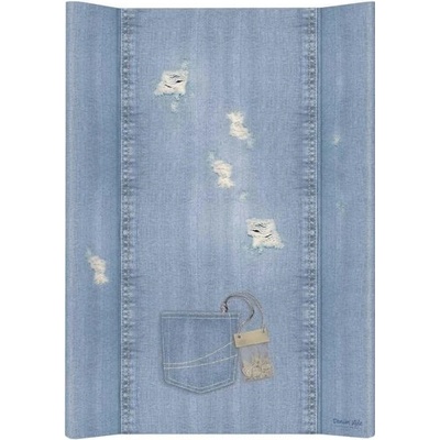 Ceba Baby podložka na komodu 2-hranná Denim Style Shabby modrá měkká 70 x 50