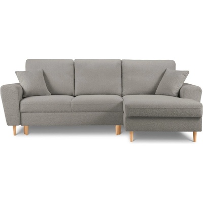 Cosmopolitan Design Светлосив разтегателен ъглов диван с място за съхранение от прежда с примки от букле (десен ъгъл) Kyoto - Cosmopolitan Design (COS_RCF_67_F1_KYOTO2)